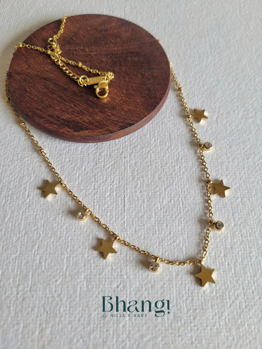 Star and stone drop necklace