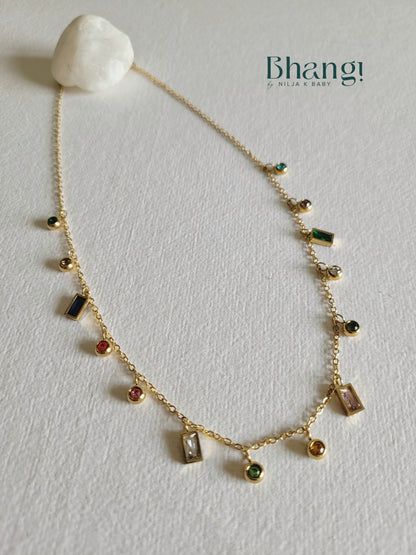 Rainbow Gemstone spreaded necklace