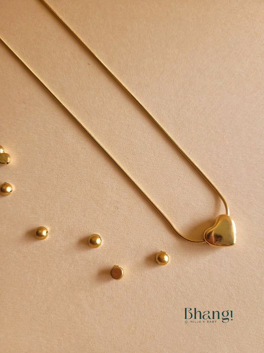 Gold-Tone Minimalist Heart Pendant Necklace
