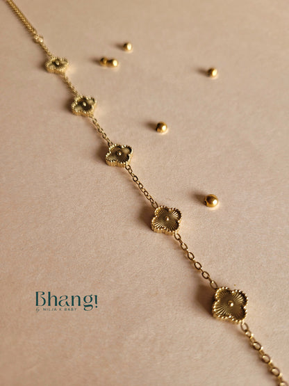Gold Clover Charm Bracelet
