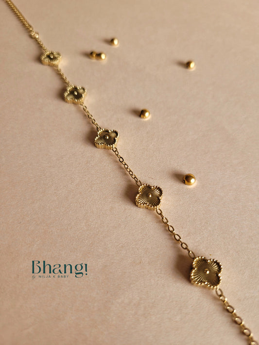 Gold Clover Charm Bracelet