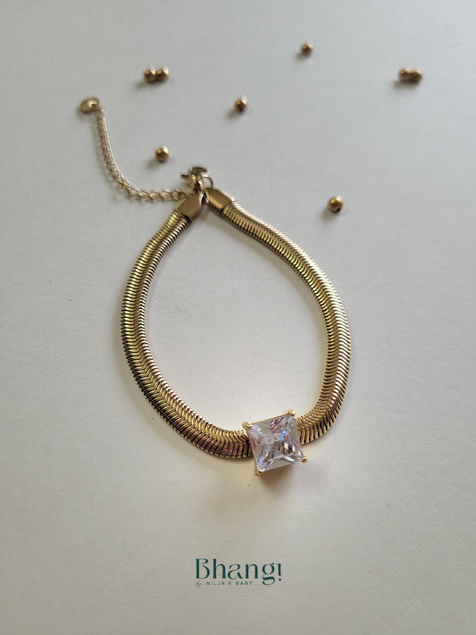 Bhangi Snake Chain Bracelet with Cubic Zirconia
