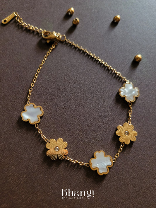 Gold-Tone Flower Bracelet
