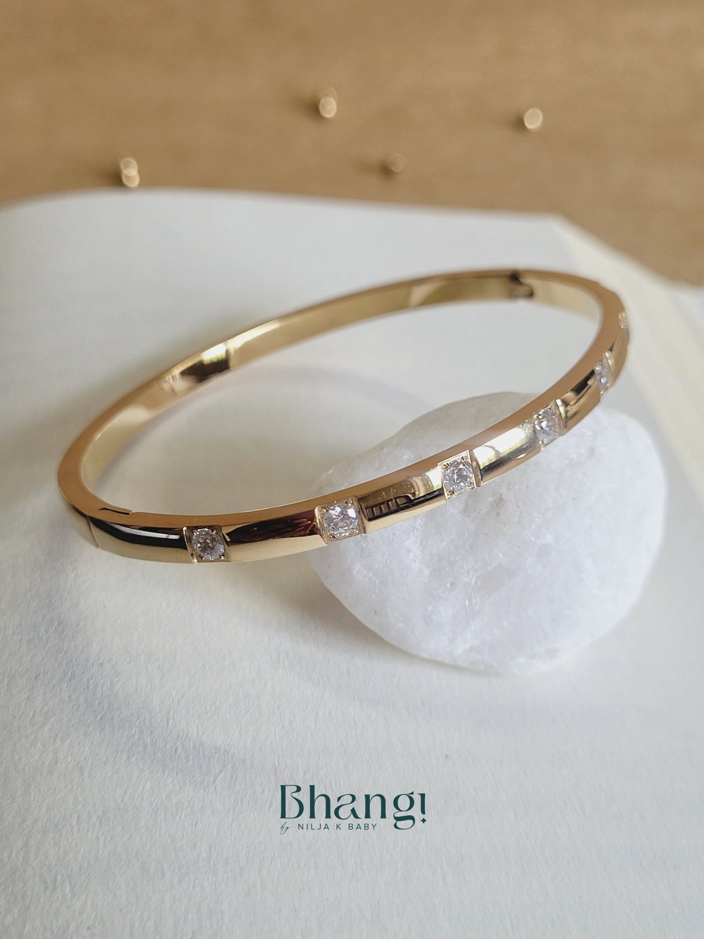 Minimalist Square Stone Bangle
