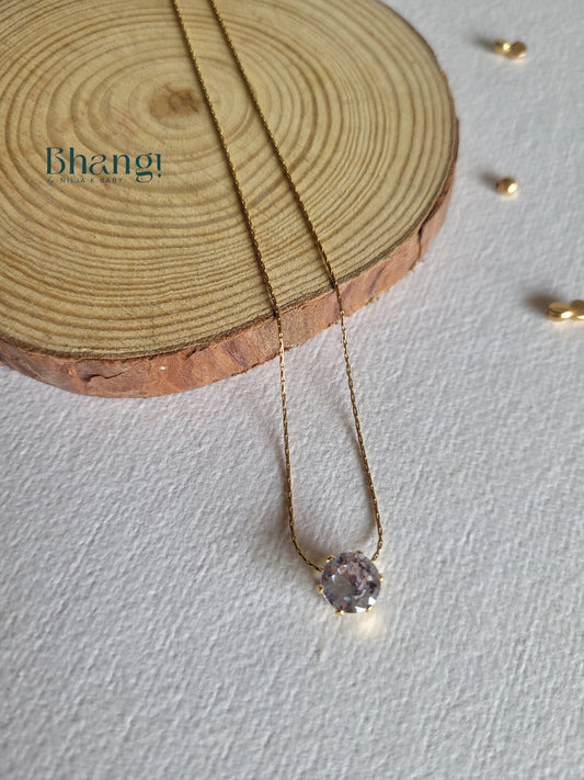 Chain with Oval Stone Pendant Necklace