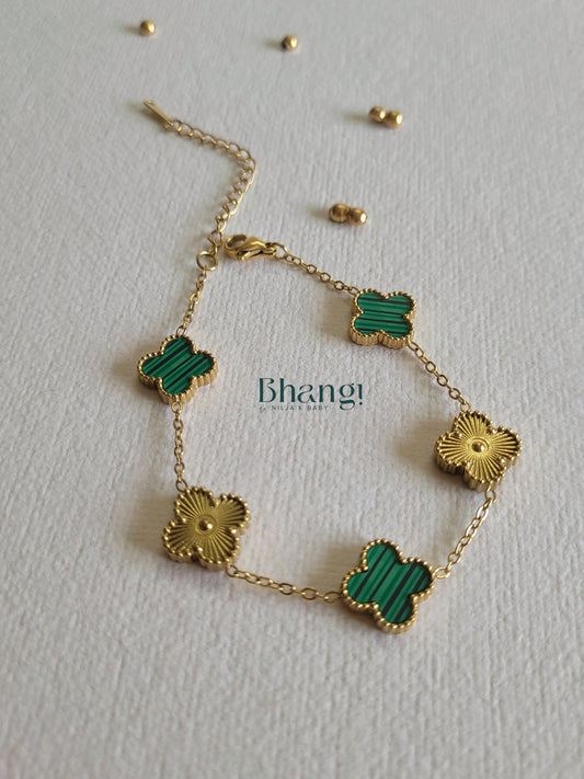 Green Clover Charm Bracelet