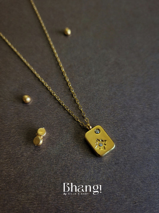Gold-Tone Stargazer Pendant Necklace