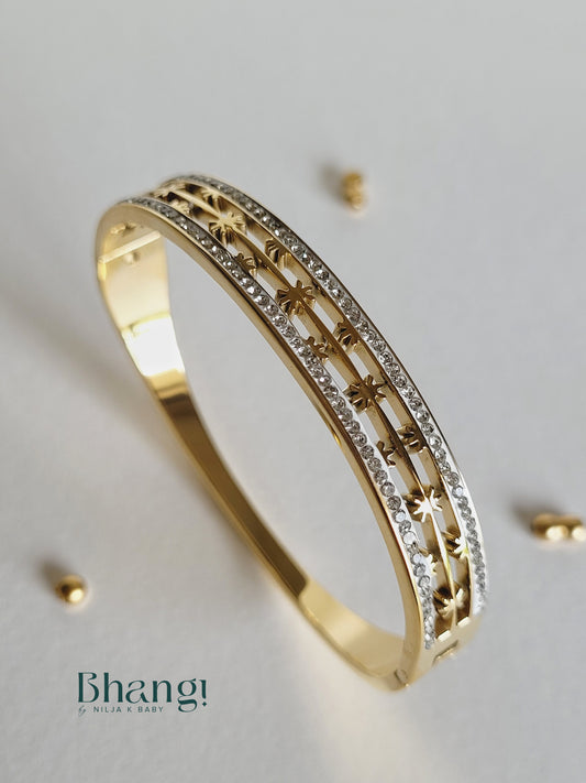 Celestial Star Bangle with Cut-Out Design