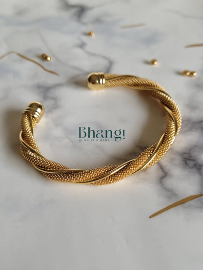 Intertwined Gold Cuff Bracelet