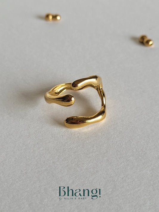 Organic Gold Statement Ring