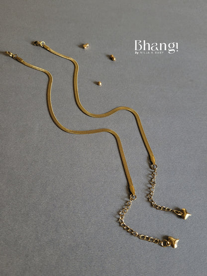Layered Gold-Tone Anklet with Star Charms