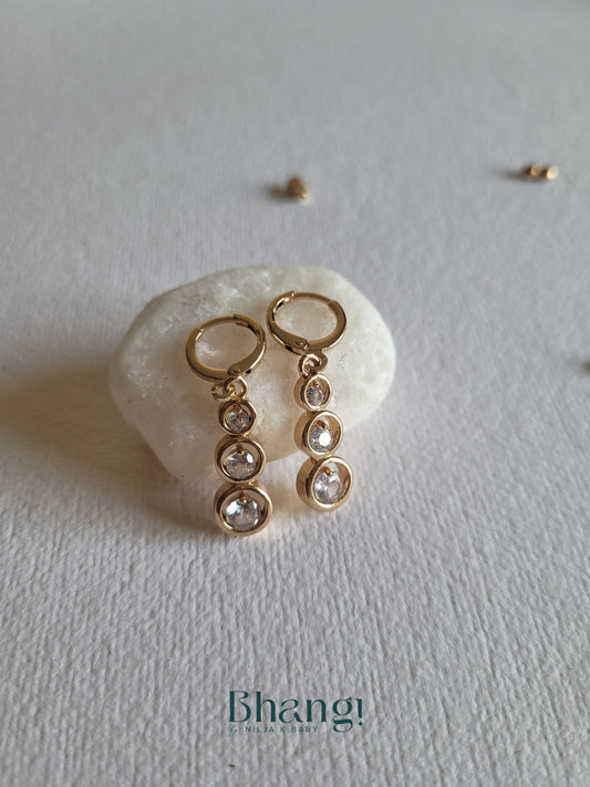Cascading Crystal Hoop Earrings
