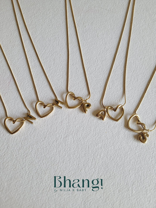 Personalized Initial & Heart Necklace