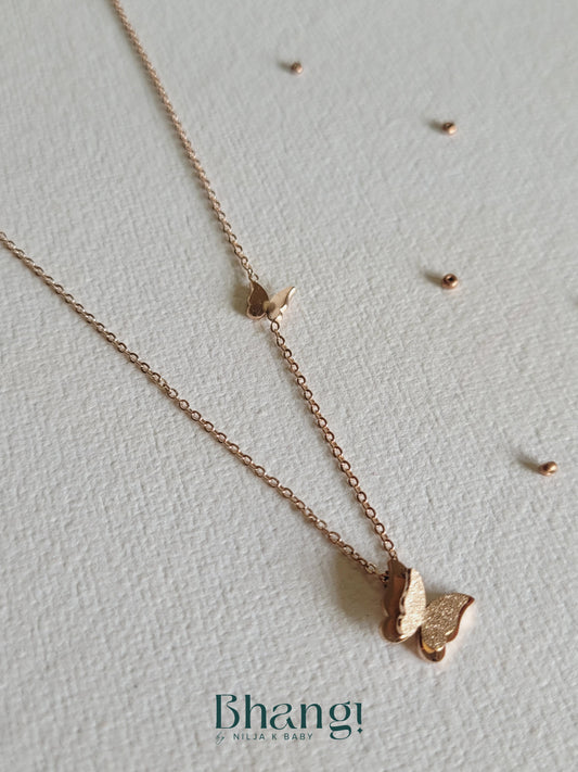 Rose Gold Butterfly Chain Necklace