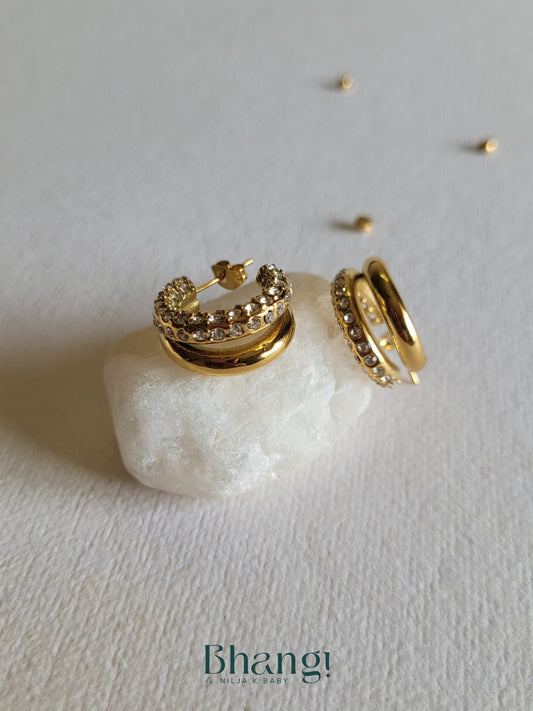Crystal Pave Mini Hoop Earrings
