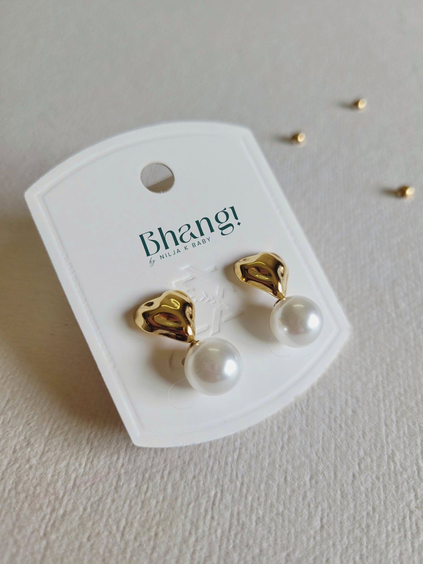 Heart & Pearl Drop Earrings