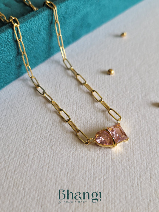 Bhang! Dual Stone Pendant Necklace