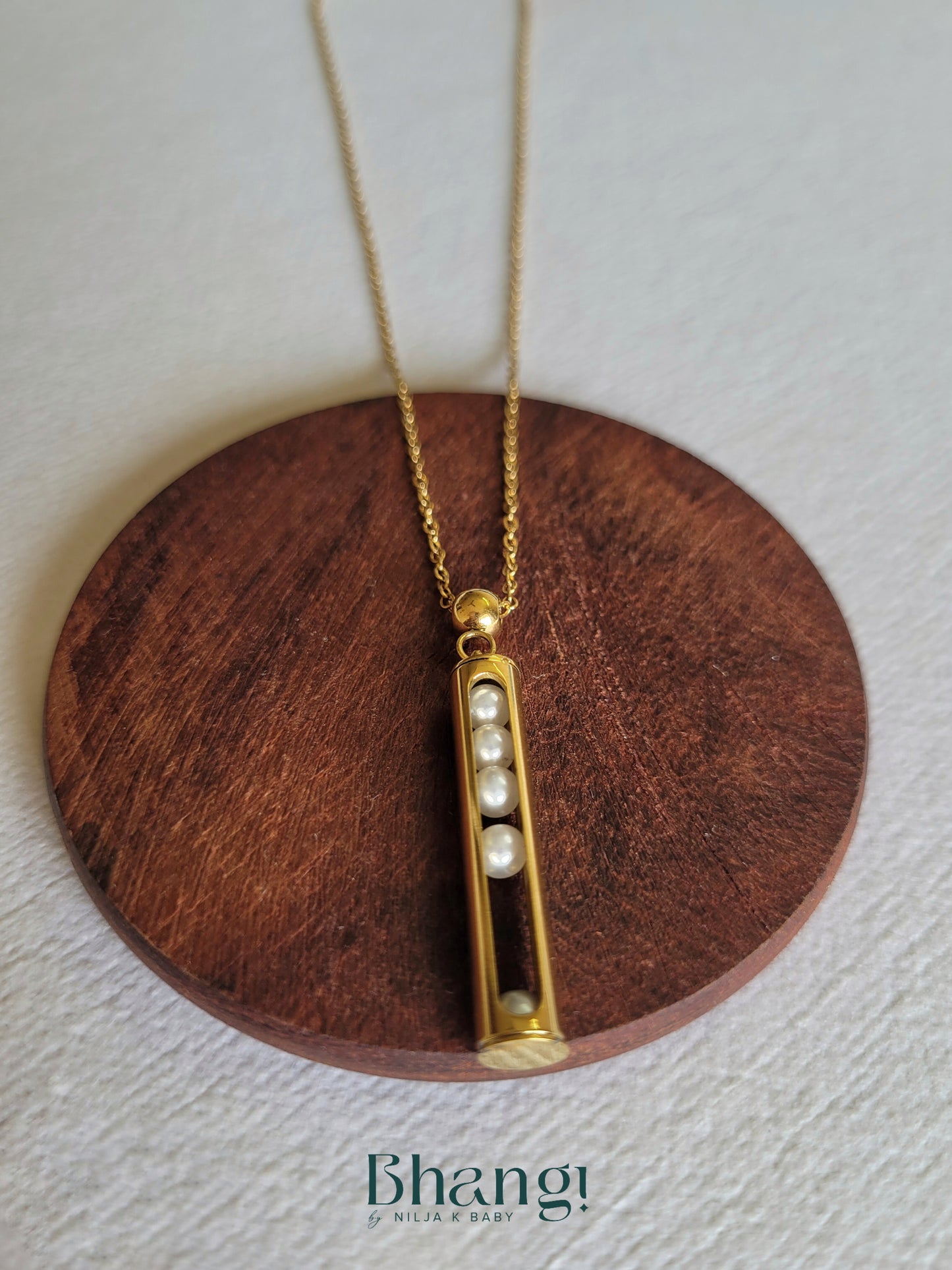 Pearl Bar Pendant Necklace