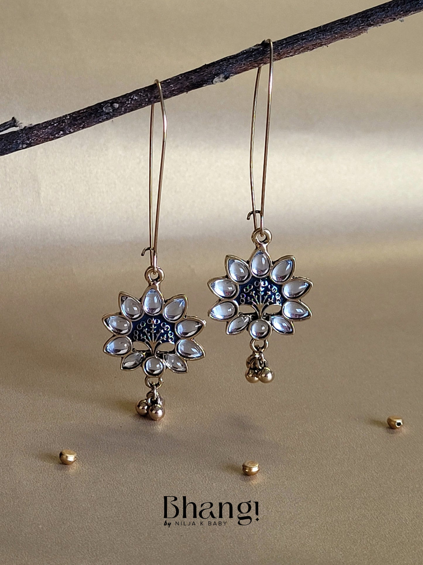 Antique Floral Drop Earrings