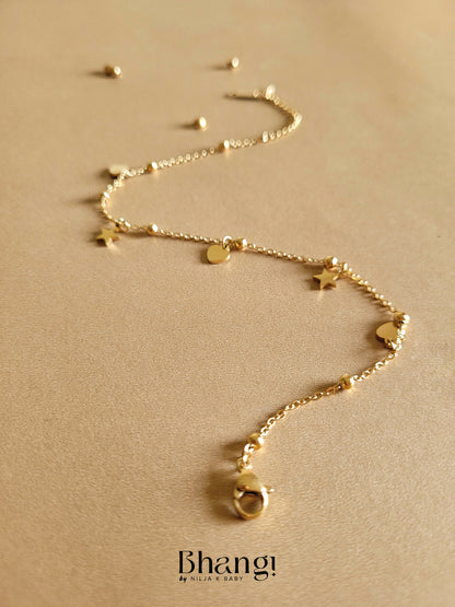 Heart & Star Charm Anklet