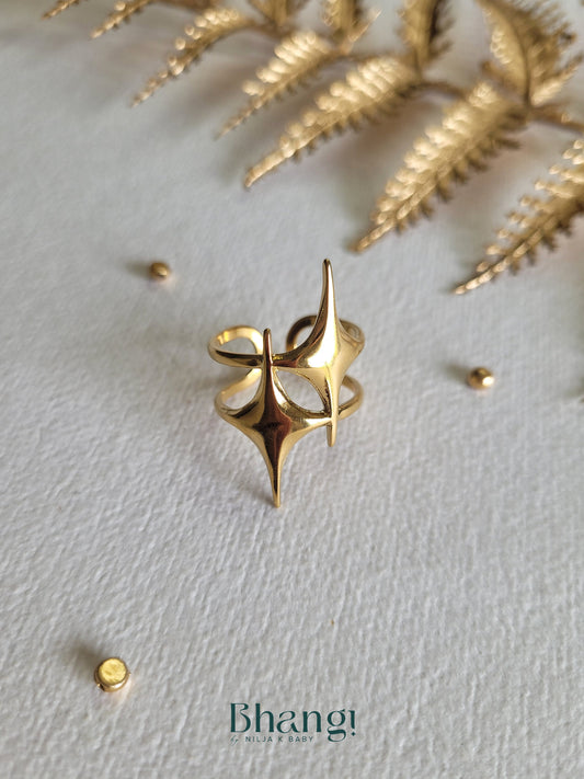 Double Star Open Ring