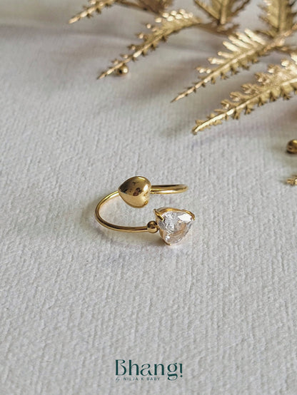 Minimalist Bead & Stone Ring
