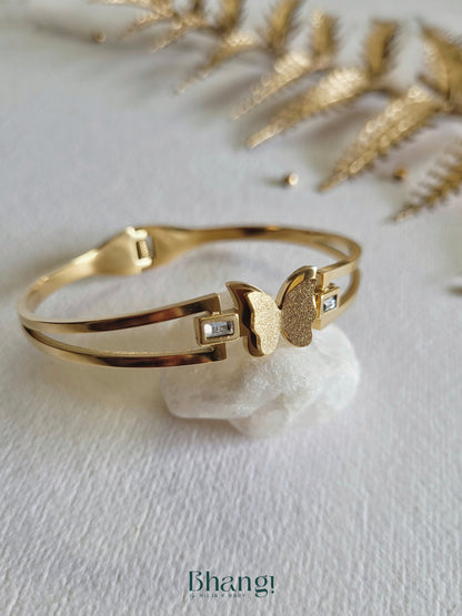 Golden Wings & Crystal Bangle