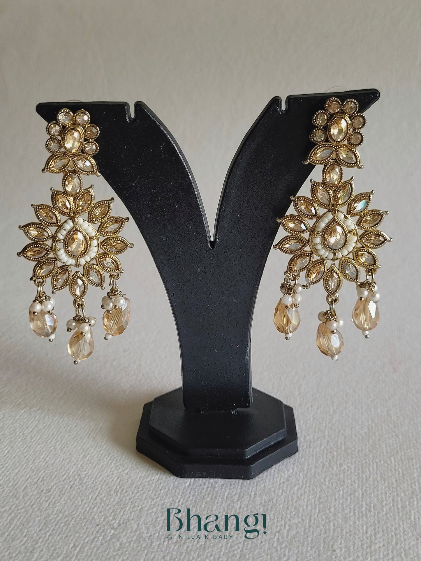 Ornate Floral Drop Earrings