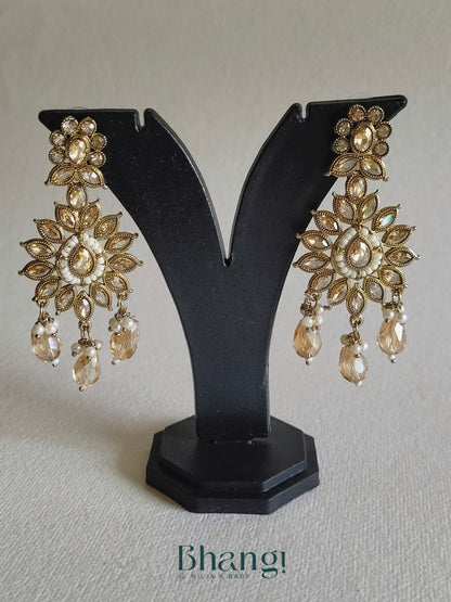 Ornate Floral Drop Earrings