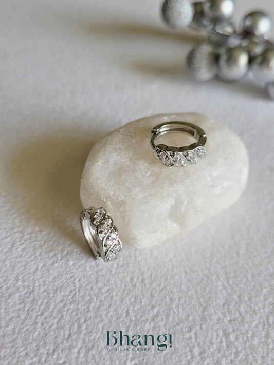 Silver Sparkle Hoops