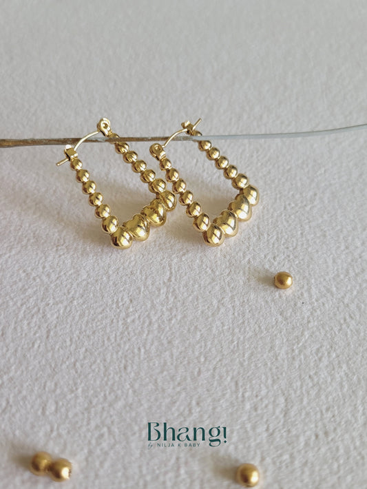 Beaded Rectangular Hoops