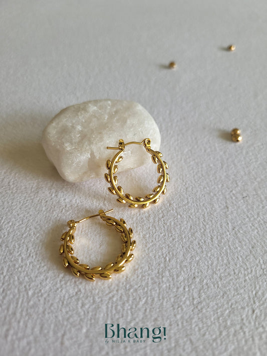 Laurel Leaf Hoops