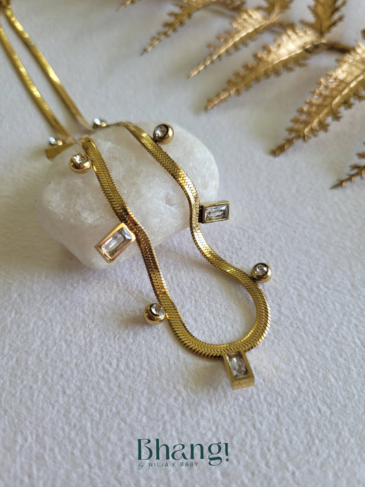 Sleek Cascade" Dangle Necklace