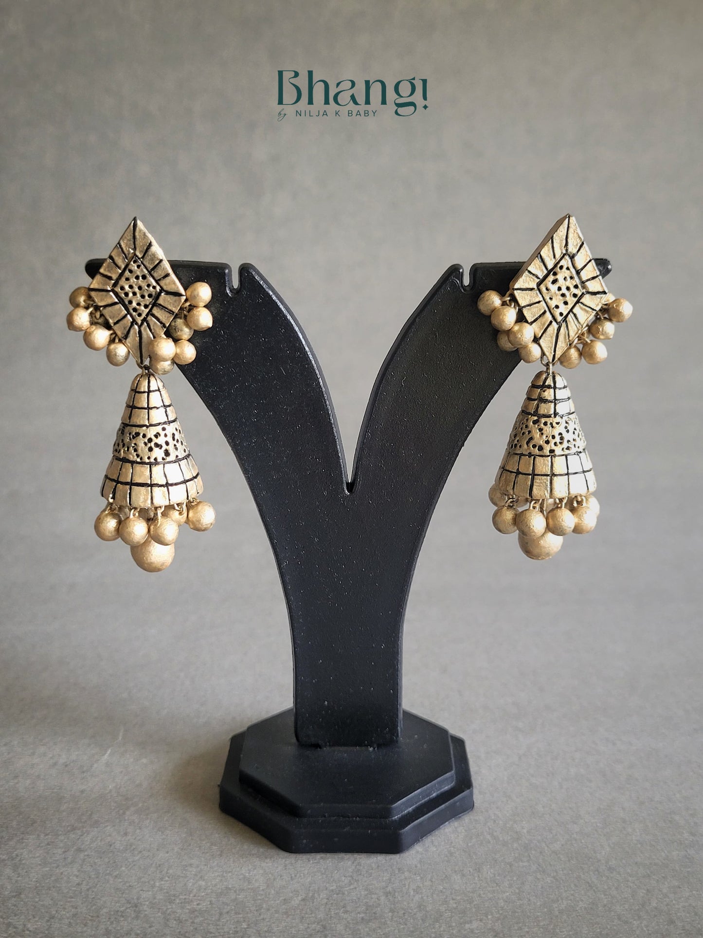Terracotta Tribal Dome Earrings