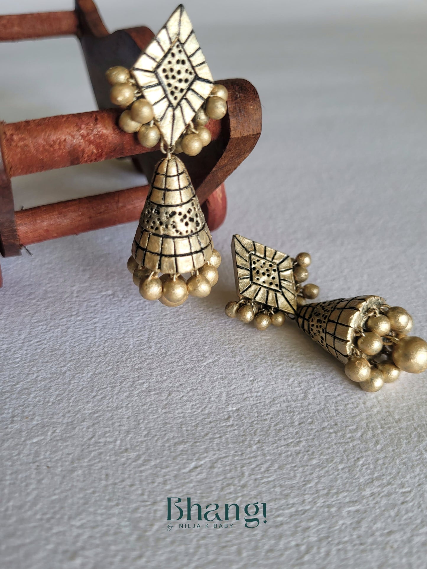 Terracotta Tribal Dome Earrings