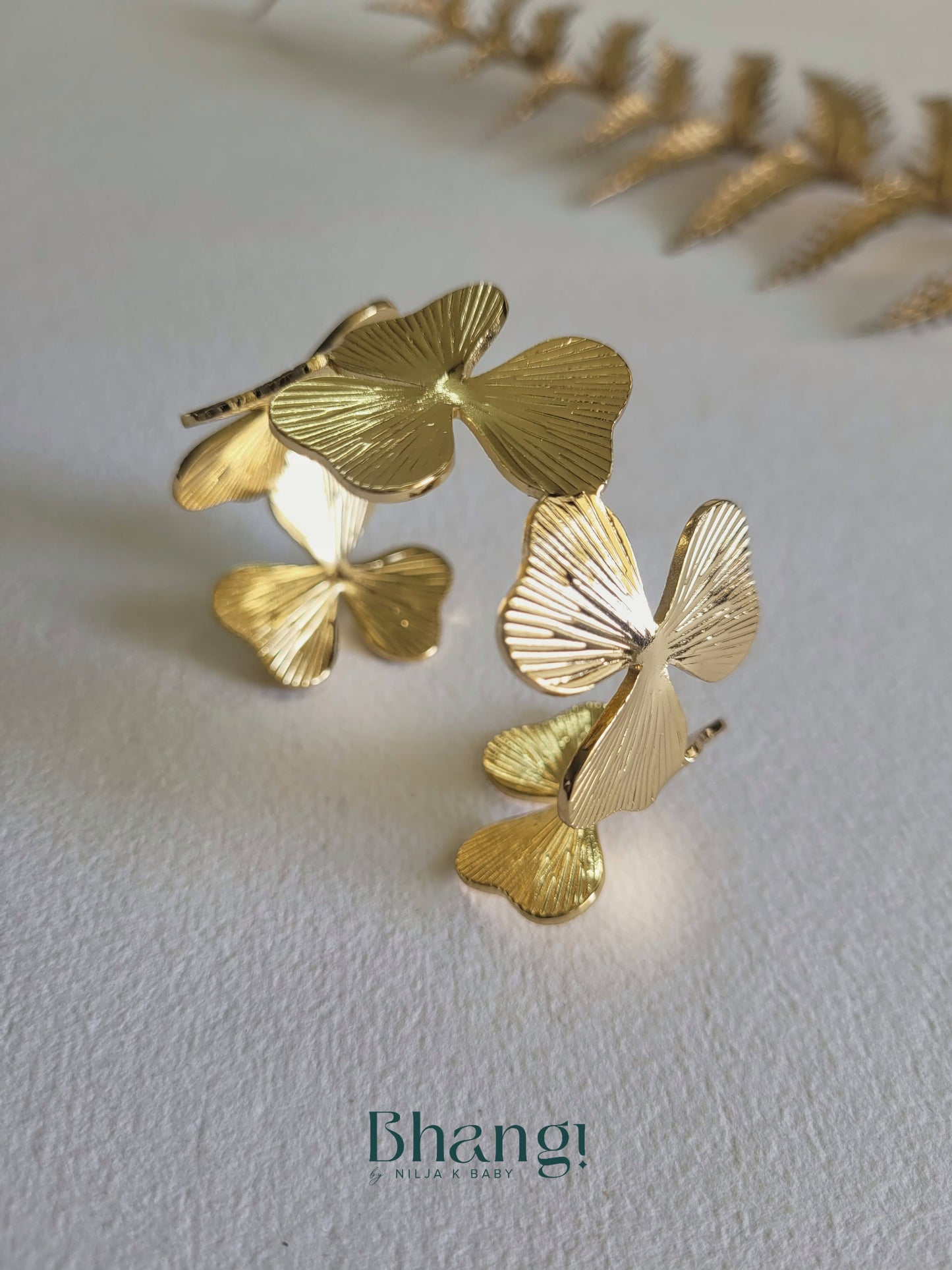 Bloom Cuff Bangle – Gold Finish