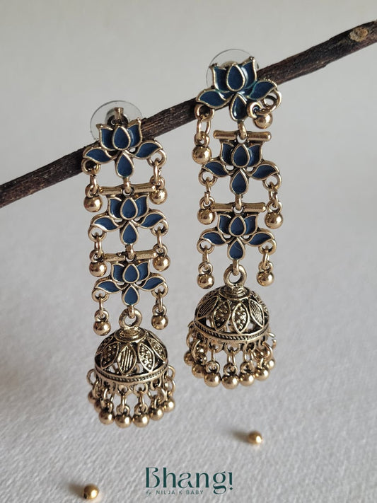 Lotus Jhumka Earrings
