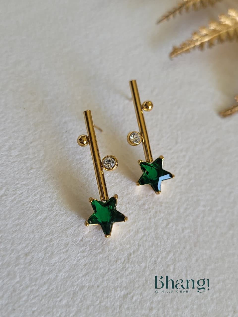 Emerald Starfall Earrings