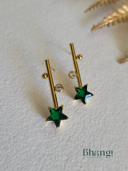 Emerald Starfall Earrings