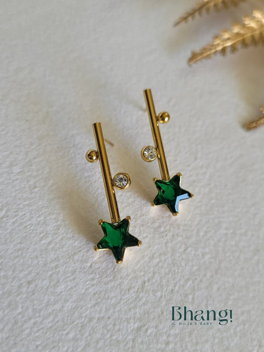 Emerald Starfall Earrings