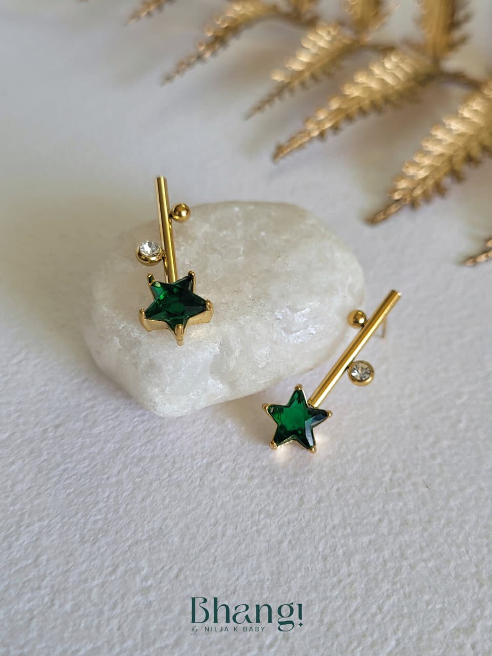 Emerald Starfall Earrings
