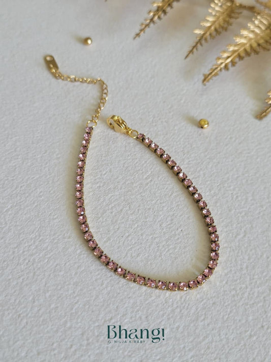Rose Quartz Radiance Tennis Bracelet