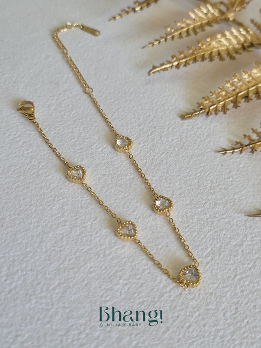 Heartbeat Sparkle Chain Bracelet