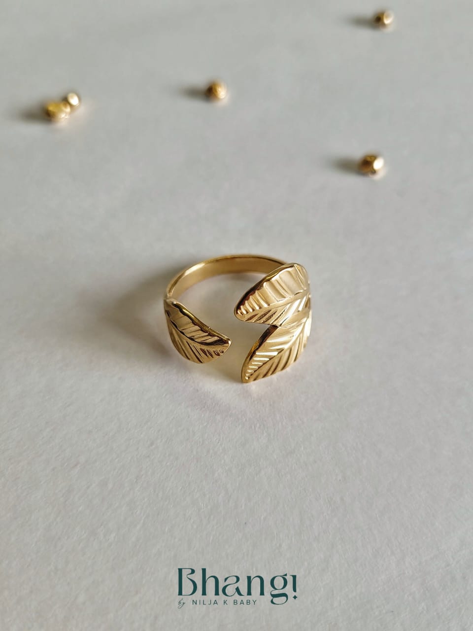 Golden Leaf Adjustable Ring