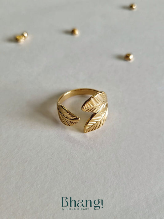 Golden Leaf Adjustable Ring