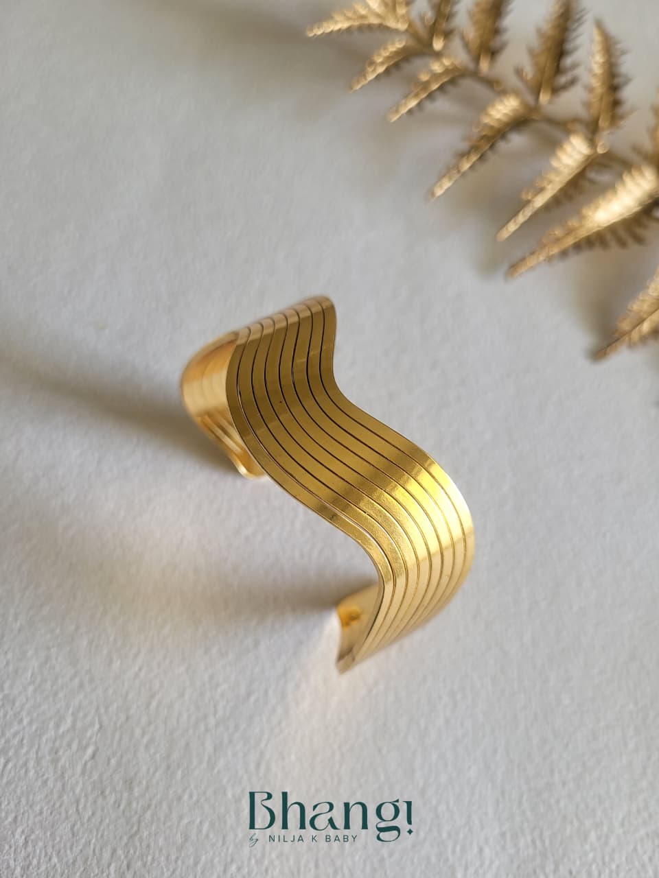 Golden Wave Cuff Bangle