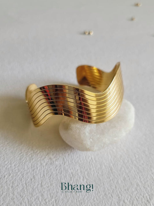 Golden Wave Cuff Bangle