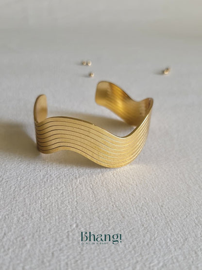 Golden Wave Cuff Bangle