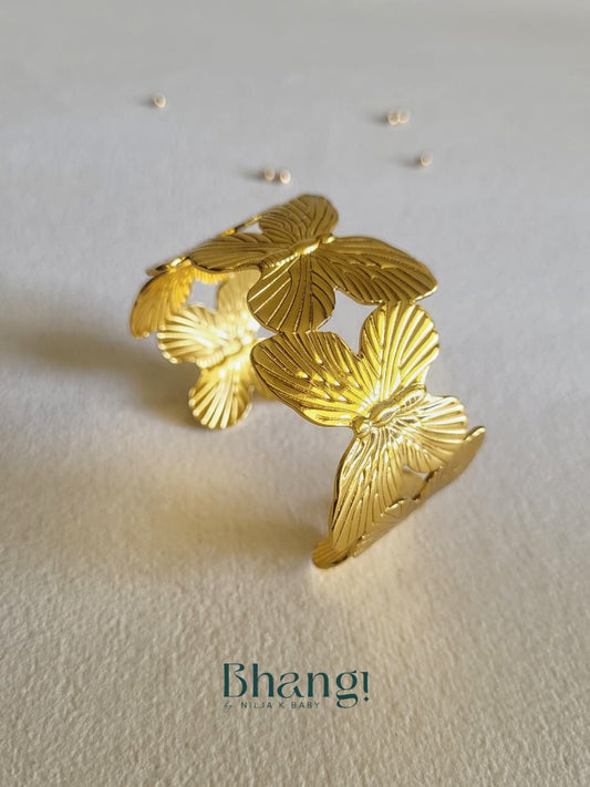 Golden Wings Butterfly Bangle