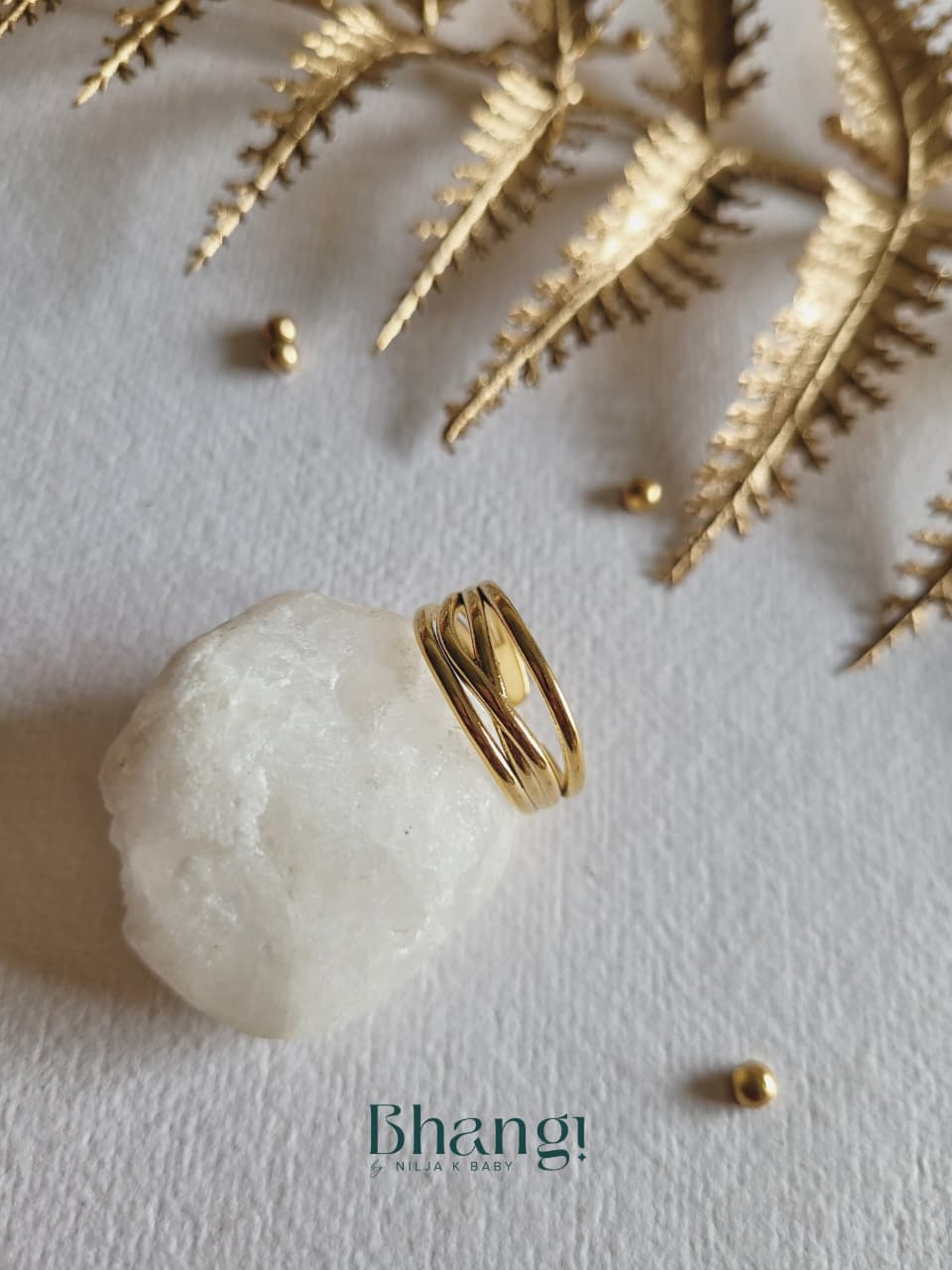Golden Wave Open Ring